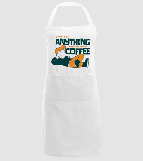 Nu pot fac nimic fără cafea model alb pe tricou