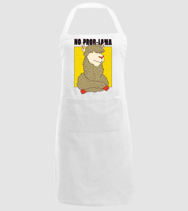 No Prob LLama - Lama model alb pe tricou
