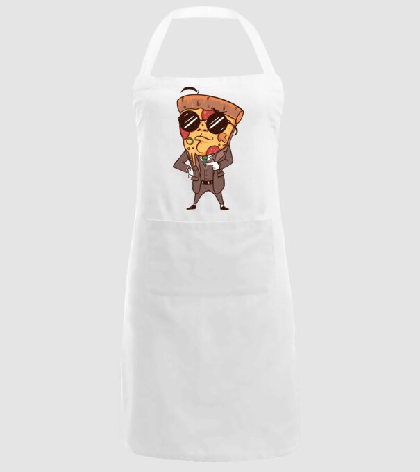 Agent de pizza în Costum model alb pe tricou