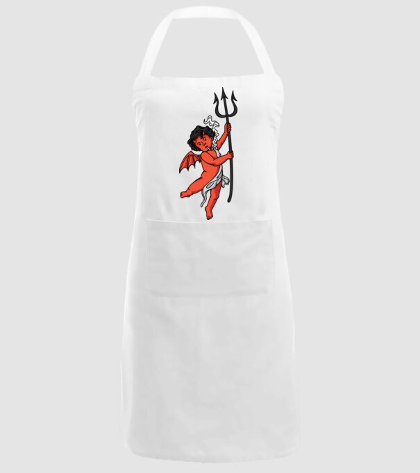 Diavol cu Țigaretă model alb pe tricou