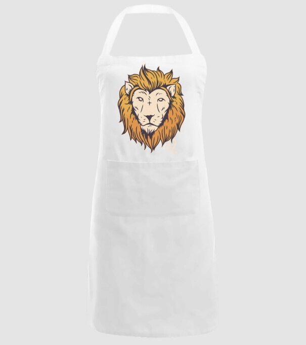 Lion head Horoscope model alb pe tricou