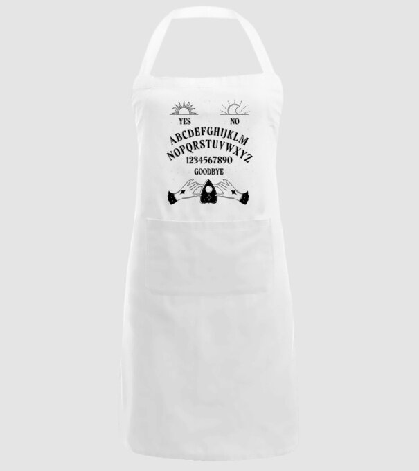 Motiv Ouija model alb pe tricou