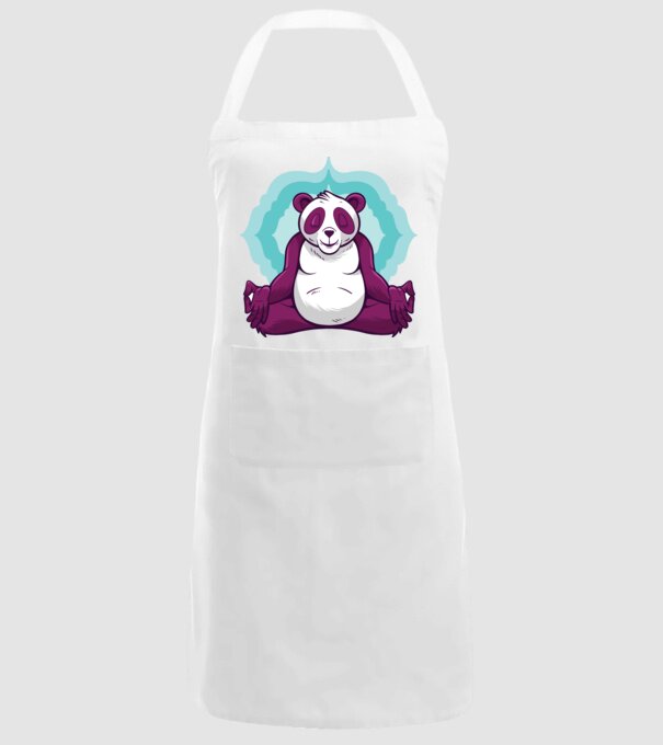Panda Meditație model alb pe tricou