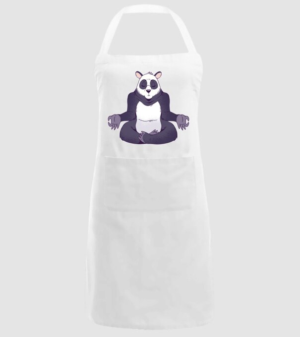 Panda Meditație model alb pe tricou