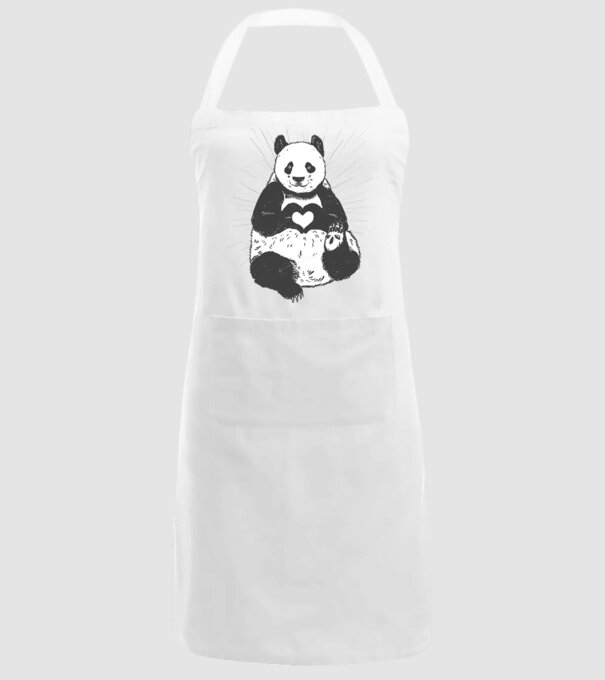 Inimă panda model alb pe tricou