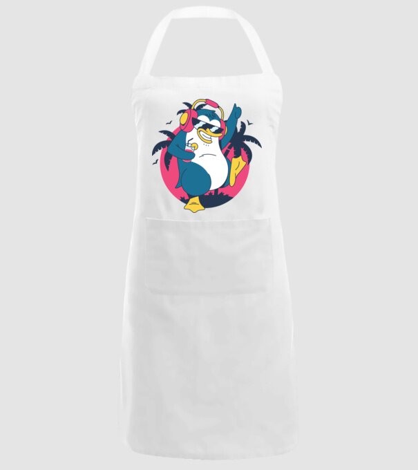 Pinguin de Petrecere model alb pe tricou