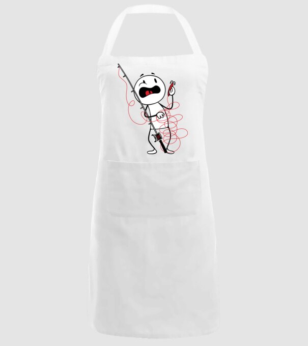 Încurcătură pescar model alb pe tricou