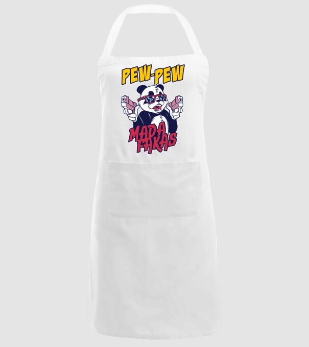 Pew Pew Pew Madafakas Panda model alb pe tricou
