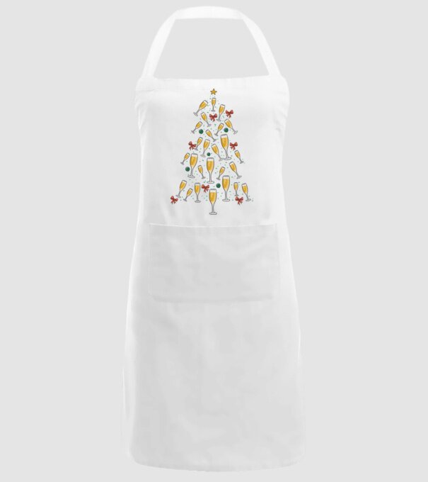 Pom de Crăciun cu Șampanie model alb pe tricou