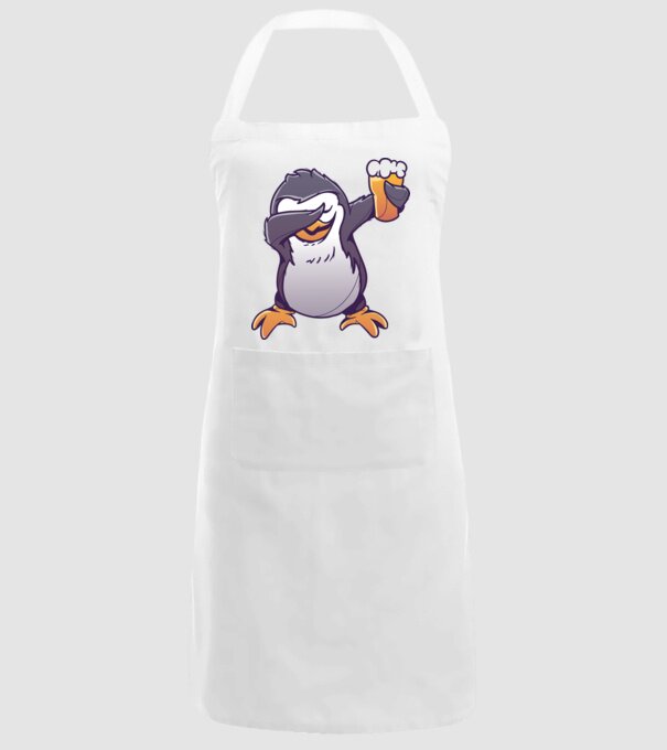 Pinguin cu Bere DAB model alb pe tricou