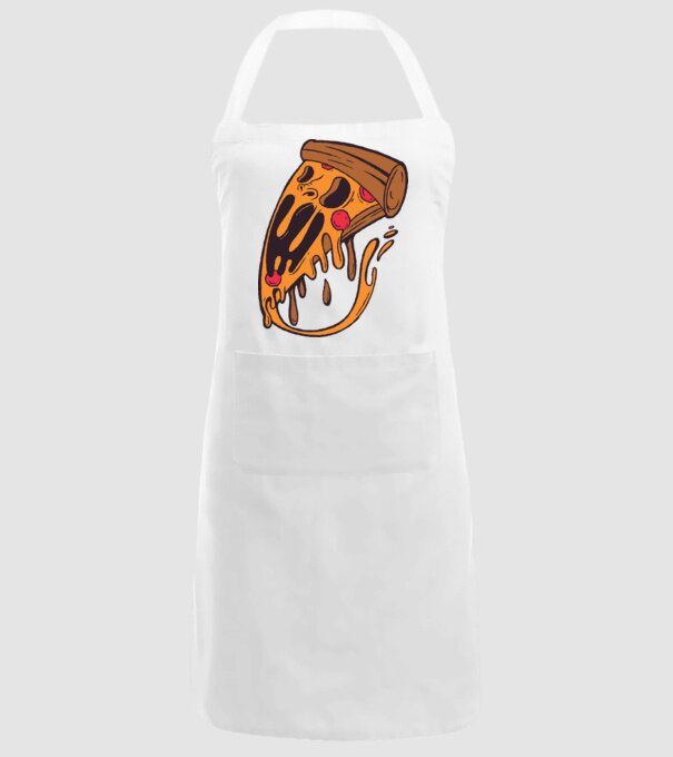 Pizza Horror model alb pe tricou