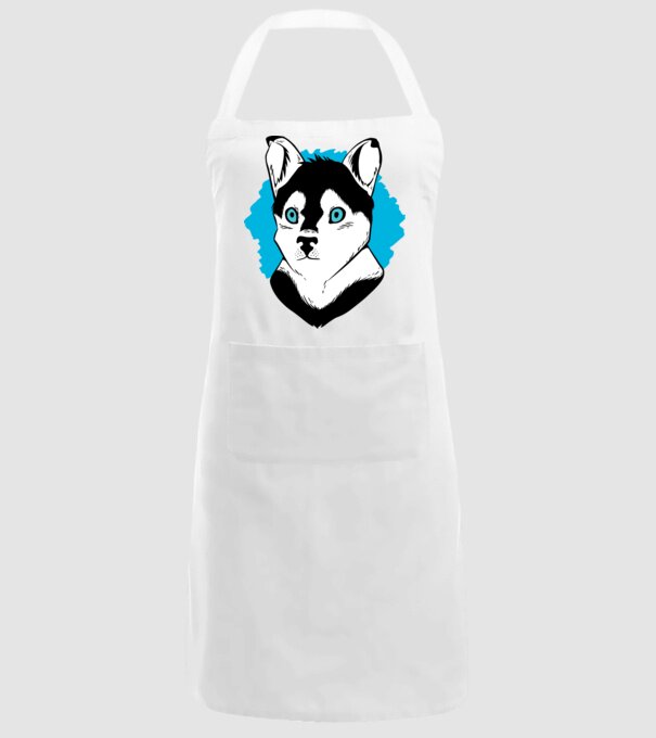 Câine Pomsky model alb pe tricou