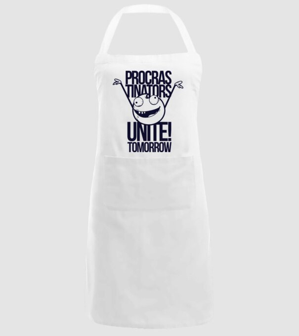 Procastrinators Unite model alb pe tricou