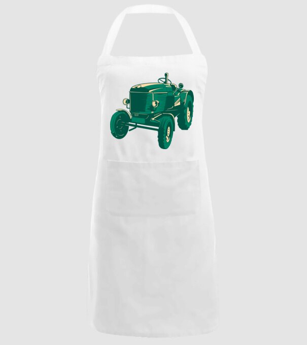 Tractor vechi model alb pe tricou