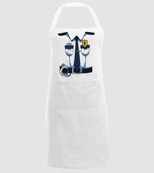 Costum de polițist pentru Halloween model alb pe tricou