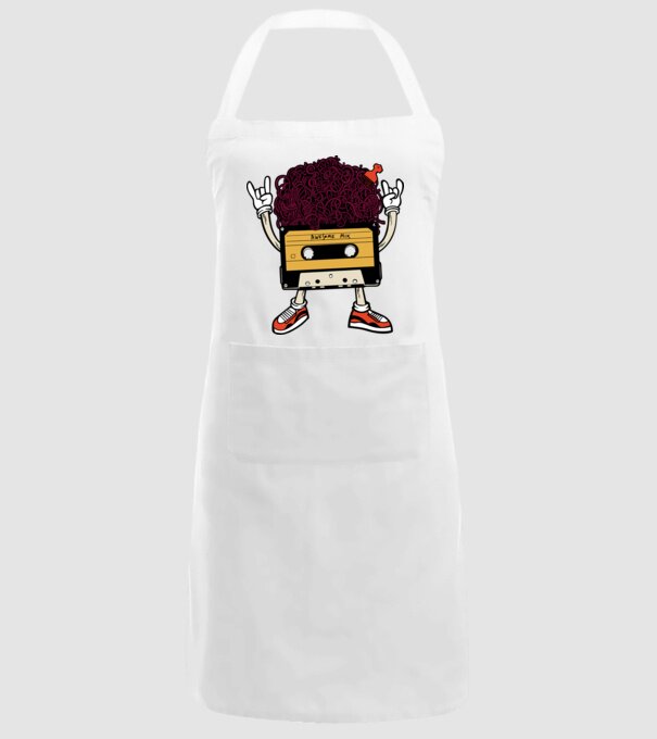 Casetă retro cu păr afro model alb pe tricou