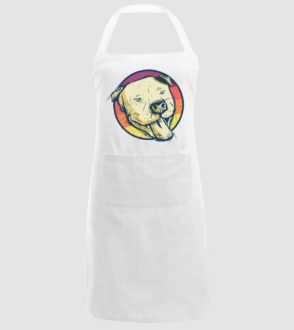 Cap Pitbull retro model alb pe tricou