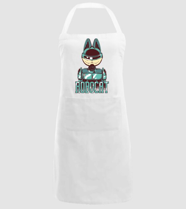 Robocat - Pisică Robot model alb pe tricou