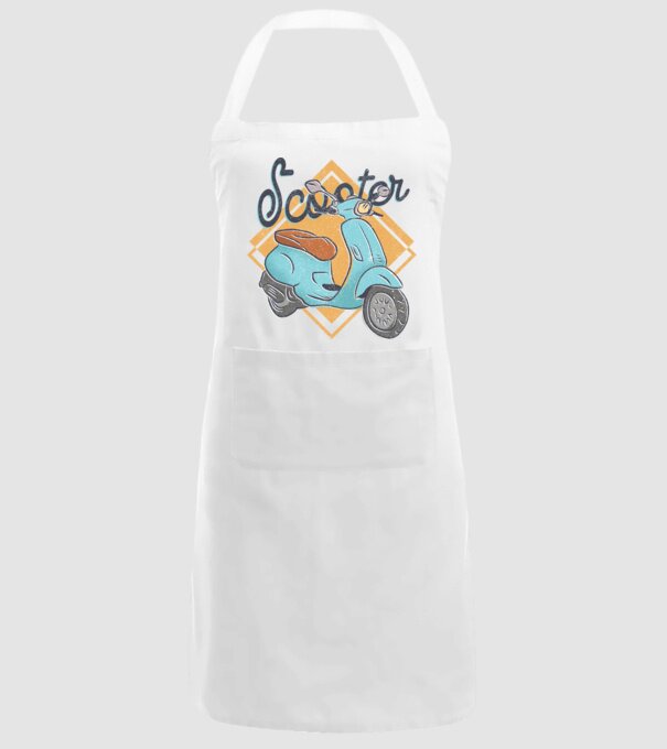 Scooter model alb pe tricou