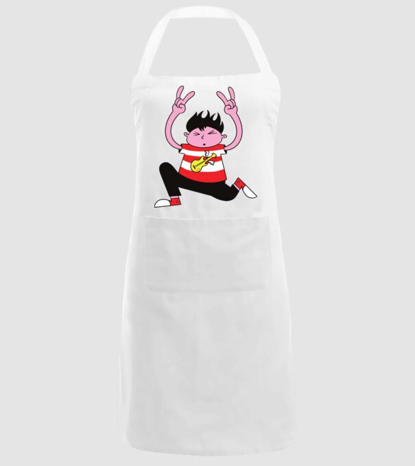 Băiat Rocker model alb pe tricou