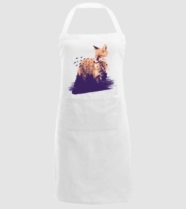 Vulpe Pădure model alb pe tricou