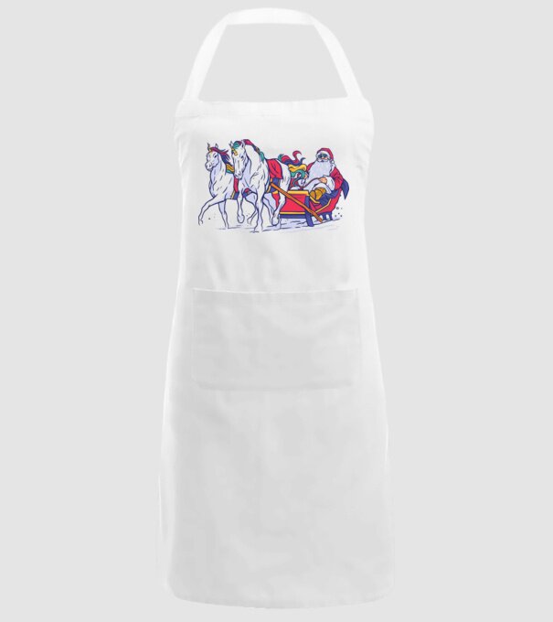 Santa Unicorn Moș Crăciun model alb pe tricou