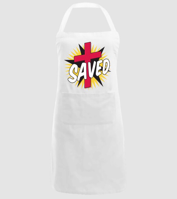 Saved Isus Cruce model alb pe tricou