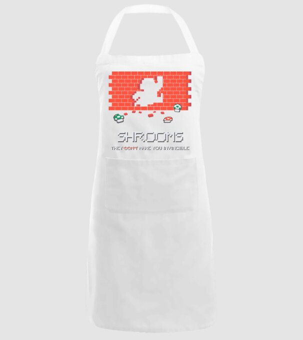 Shrooms - They make you invincible Mario model alb pe tricou