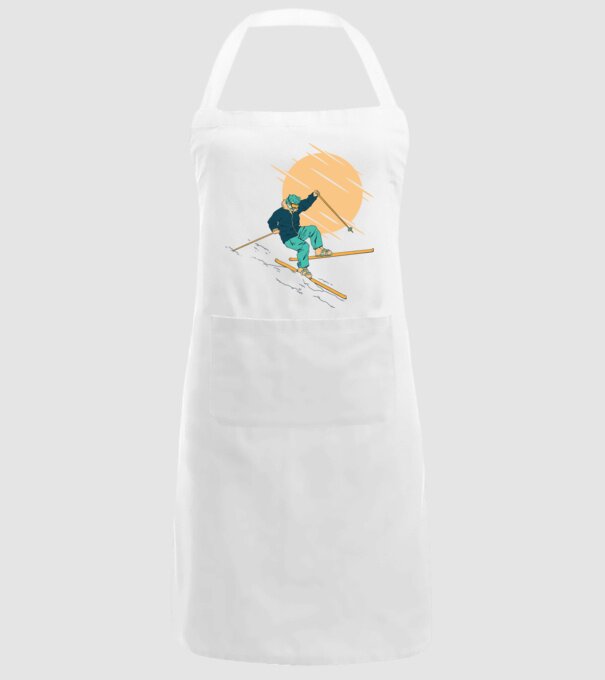 Căzătură schior model alb pe tricou