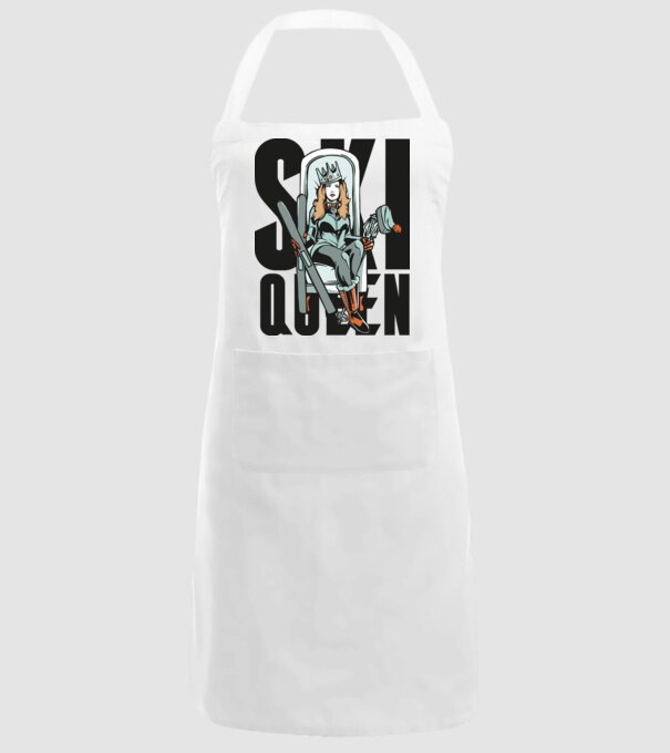 Ski Queen - Regină schioară model alb pe tricou