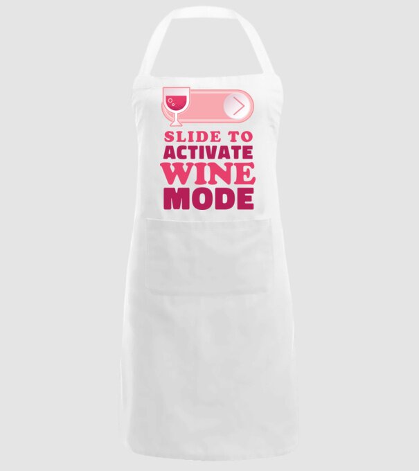 Slide To Activate Wine Mode model alb pe tricou
