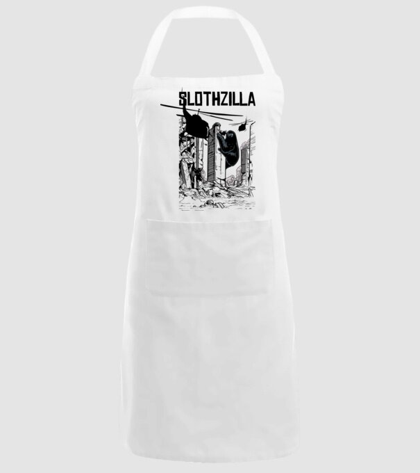 Slothzilla la atac amuzant tricou leneș amuzant model alb pe tricou