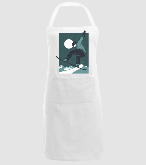 Săritură Snowboard model alb pe tricou