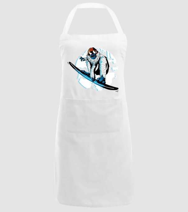 Yeti Snowboarder model alb pe tricou