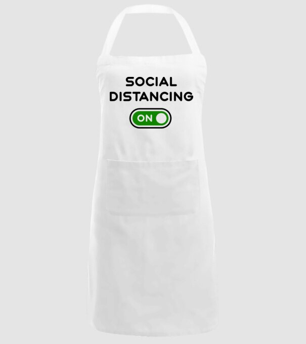 Social distancing on model alb pe tricou