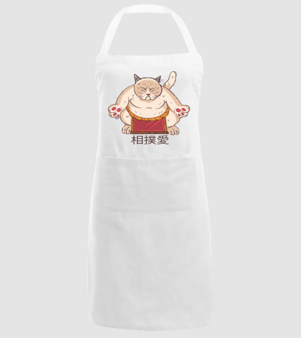 Pisică Sumo model alb pe tricou