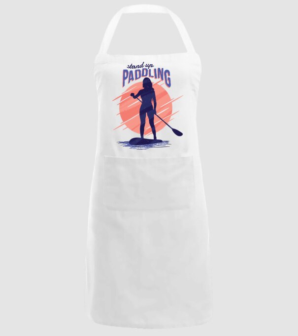 Tricou SUP Stand Up Paddle model alb pe tricou