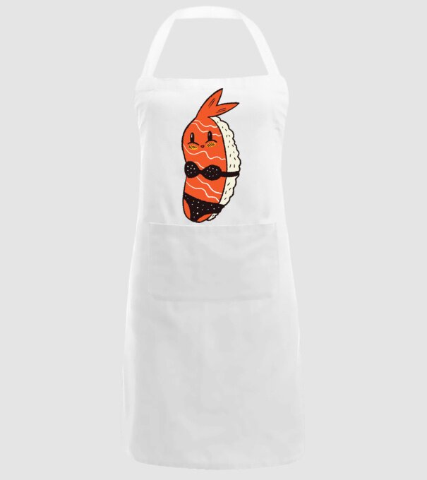 Sushi în bikini model alb pe tricou