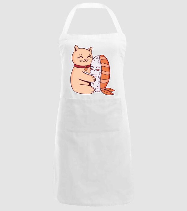 Sushi cu Pisică model alb pe tricou