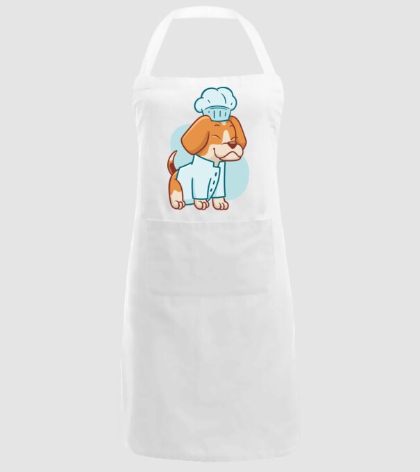 Beagle bucătar model alb pe tricou