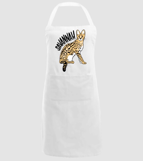Pisică Savannah model alb pe tricou