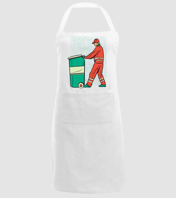 Gunoier model alb pe tricou