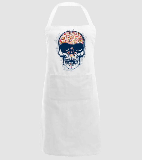 Craniu colorat model alb pe tricou