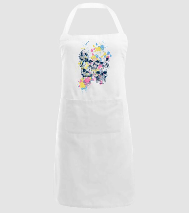 Cranii colorate model alb pe tricou