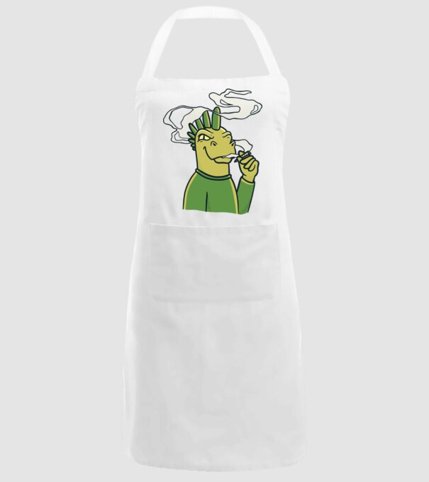 Dinozaur fumător model alb pe tricou