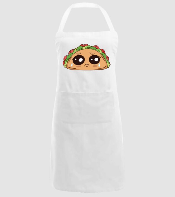 Taco trist model alb pe tricou