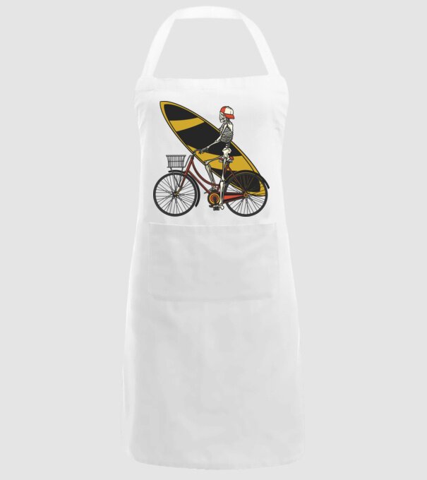 Schelet surfer model alb pe tricou