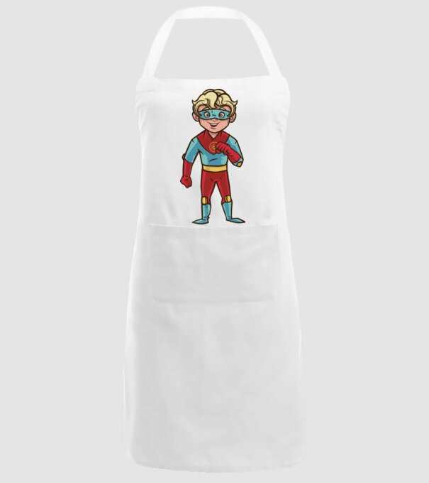 Băiat supererou model alb pe tricou