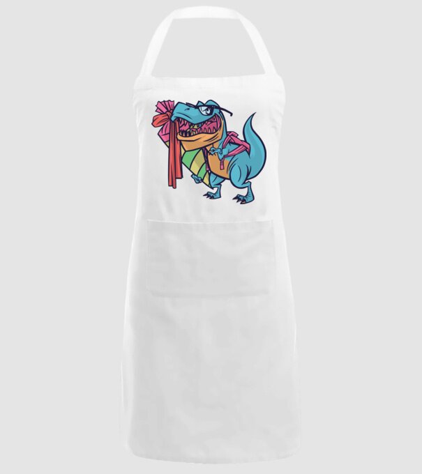 Elev T-rex model alb pe tricou