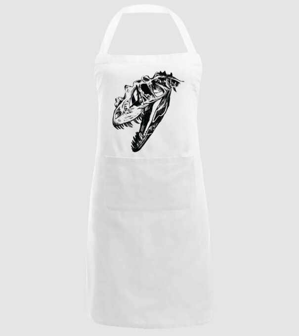 Craniu T-rex model alb pe tricou